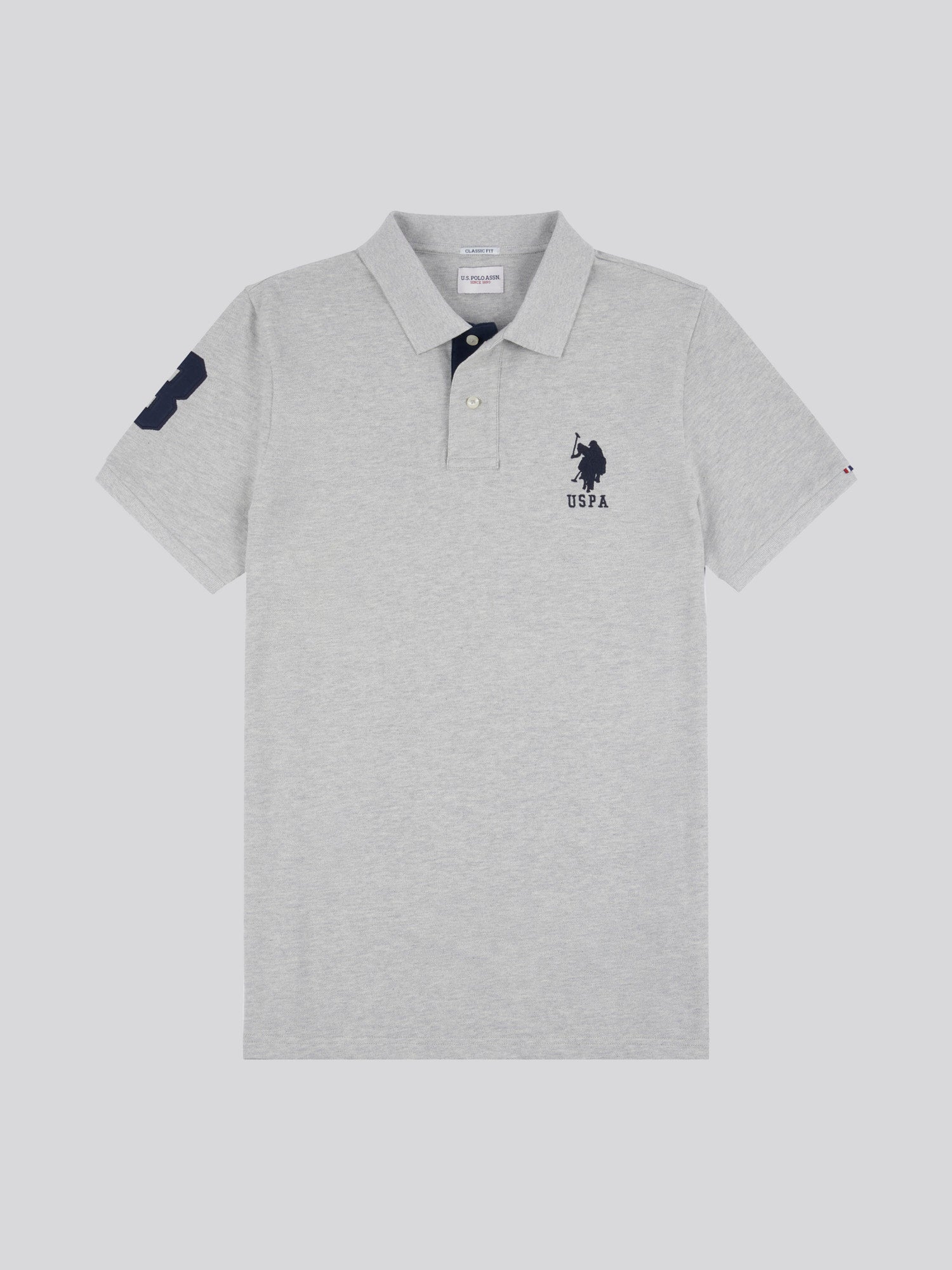 Mens Player 3 Polo Shirt Mid Grey Marl