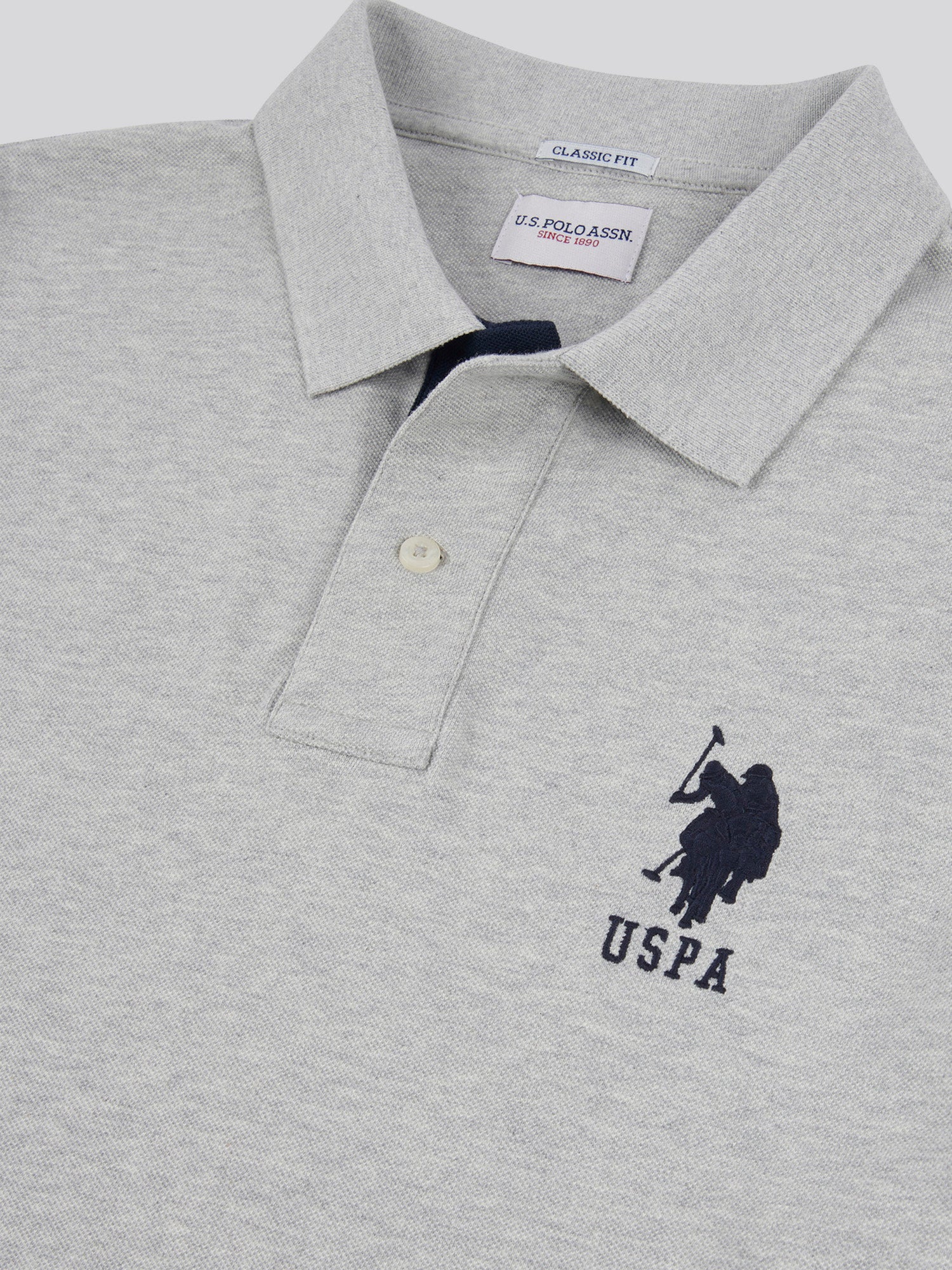 Mens Player 3 Polo Shirt Mid Grey Marl