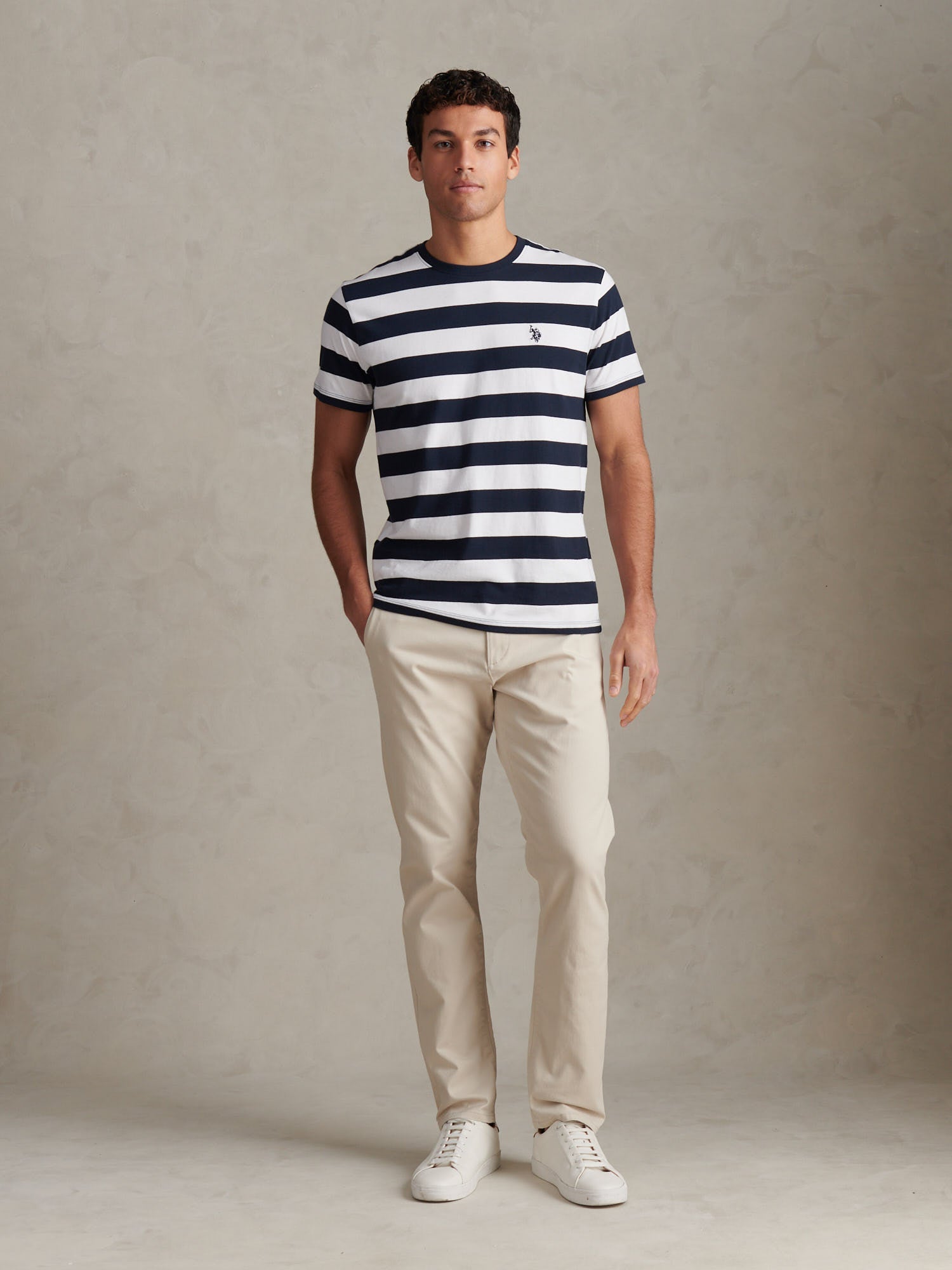 Mens Classic Stripe T-Shirt Dark Sapphire Navy