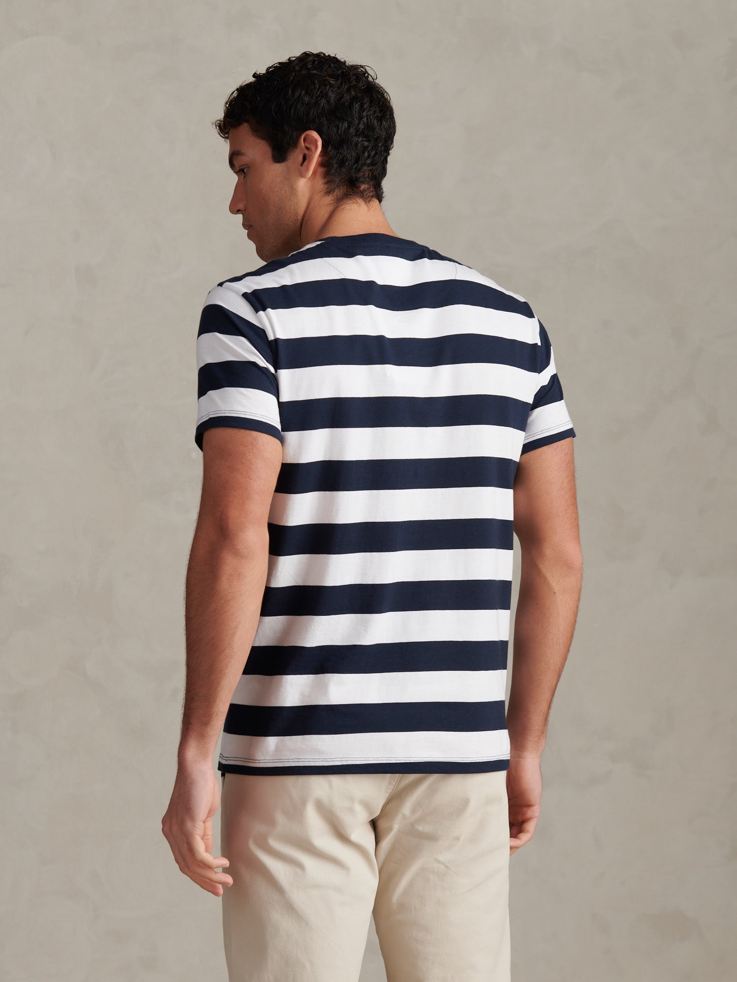 Mens Classic Stripe T-Shirt Dark Sapphire Navy