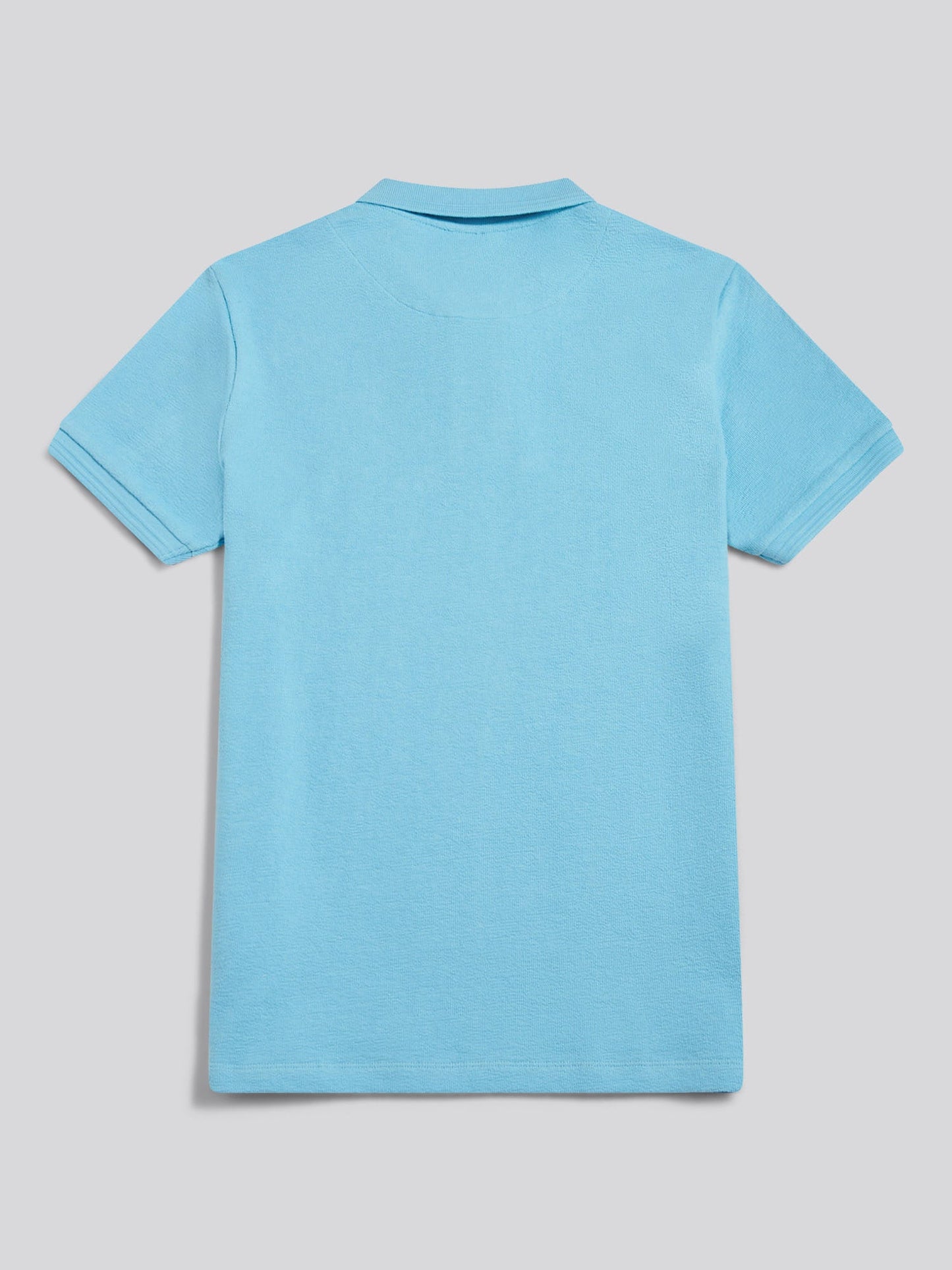 Mens Texture Terry Polo Shirt Air Blue