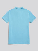 Mens Texture Terry Polo Shirt Air Blue