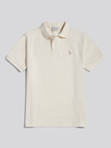 Mens Texture Terry Polo Shirt Whisper White