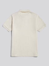 Mens Texture Terry Polo Shirt Whisper White