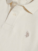 Mens Texture Terry Polo Shirt Whisper White