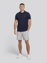 Mens Texture Terry Polo Shirt Dark Sapphire Navy / Moonlight Blue DHM