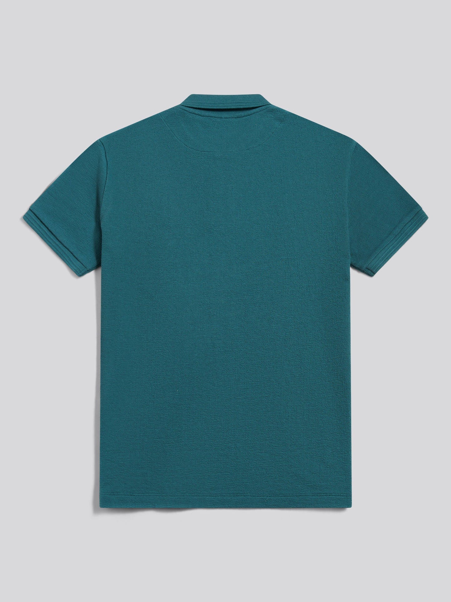 Mens Texture Terry Polo Shirt Mediterranea