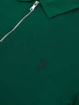 Mens Double Horsemen Texture Polo Shirt in Rain Forest