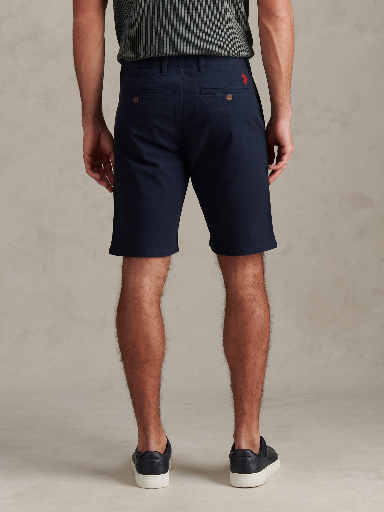 Mens Classic Chinos Shorts Dark Sapphire Navy / Haute Red DHM