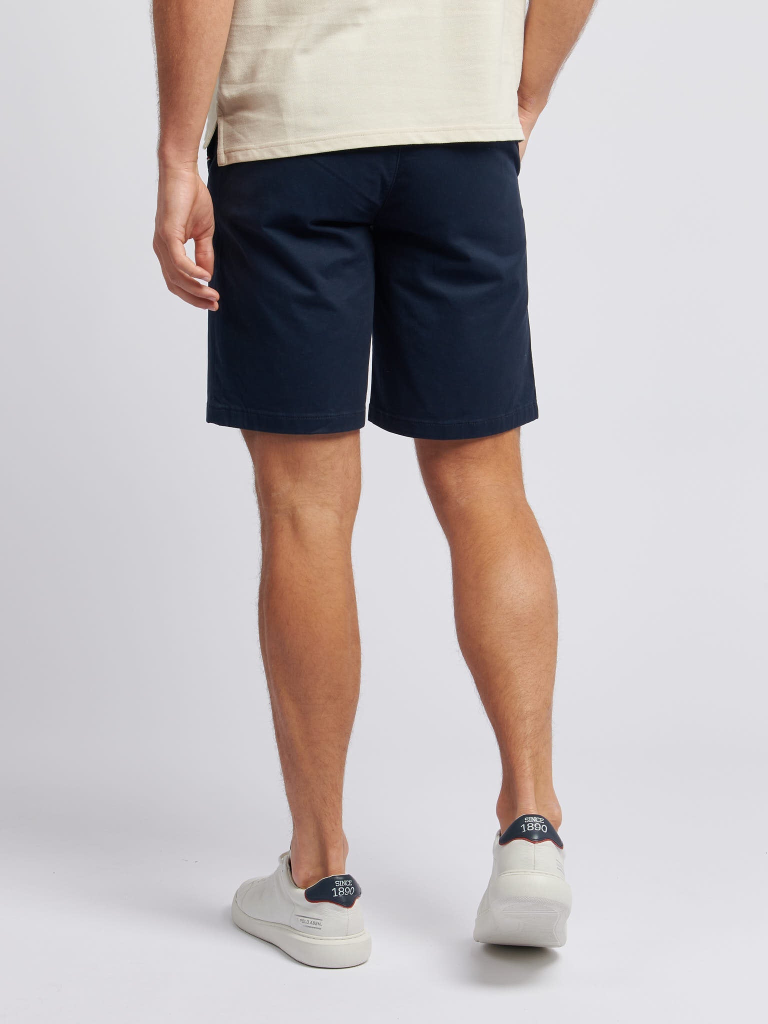 Mens Classic Chinos Shorts Dark Sapphire Navy / Haute Red DHM