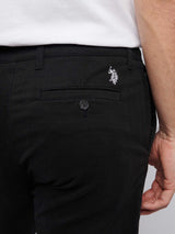 Mens Classic Chinos Shorts Black Bright White DHM