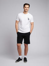 Mens Classic Chinos Shorts Black Bright White DHM