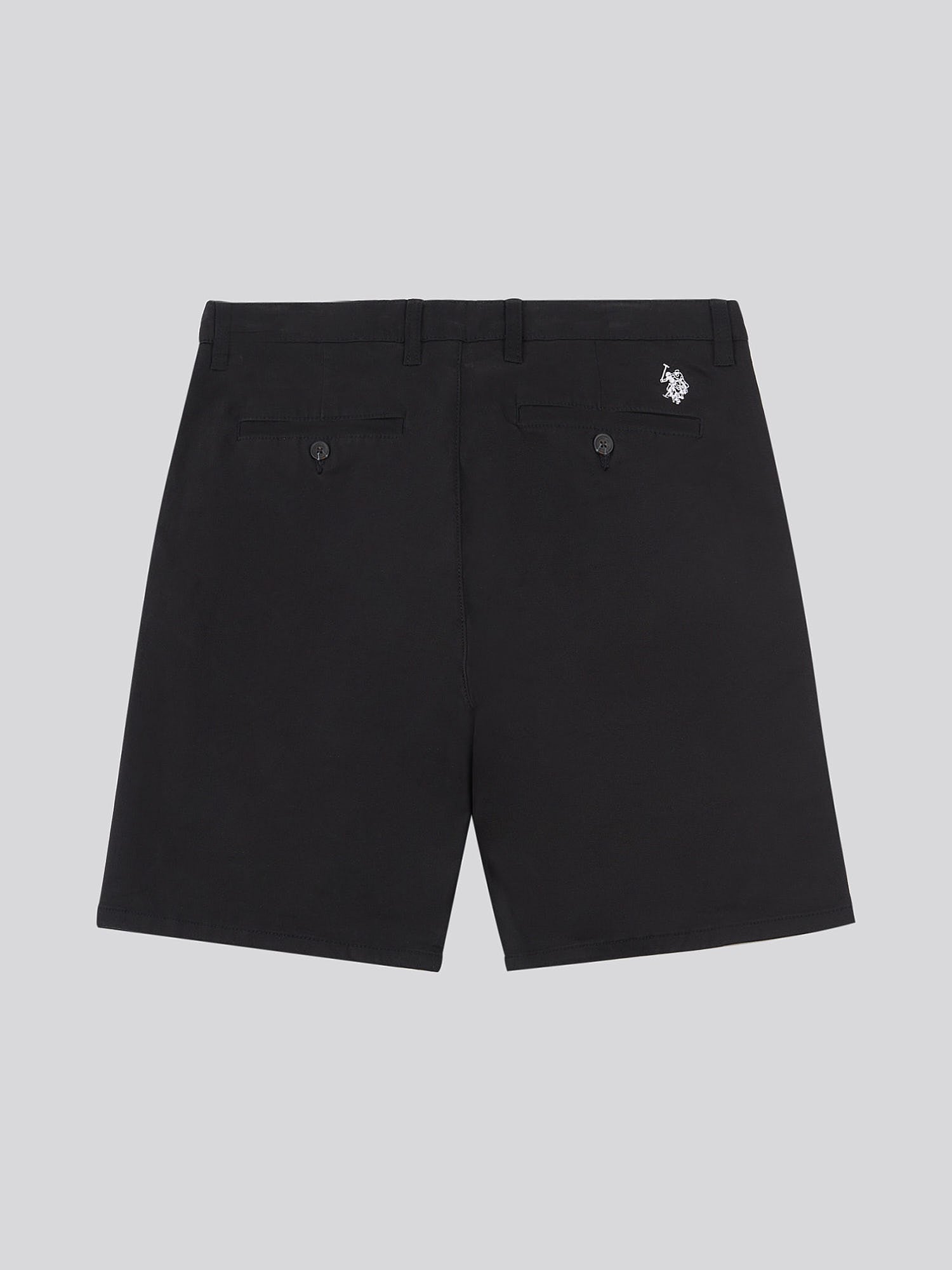 Mens Classic Chinos Shorts Black Bright White DHM