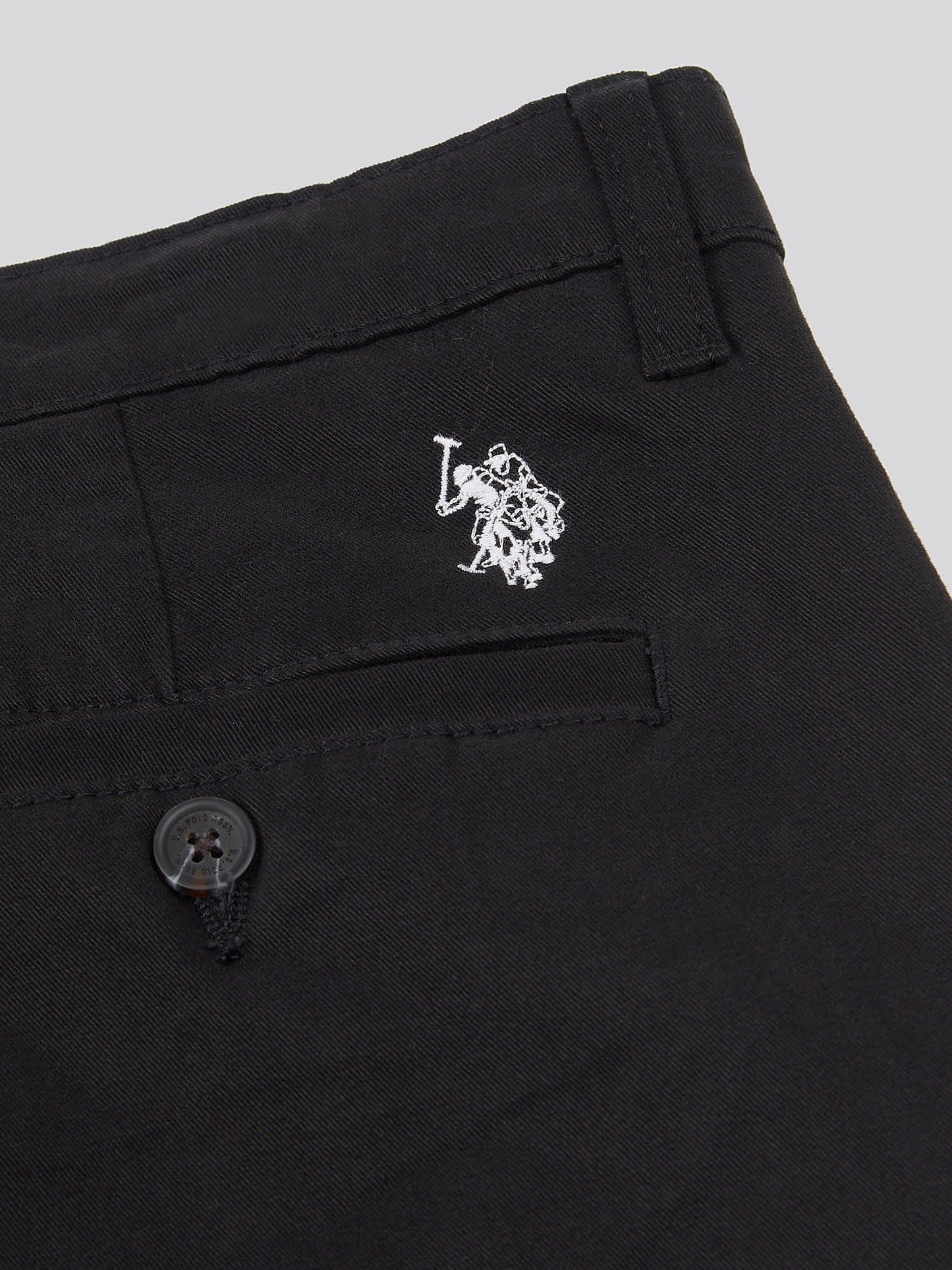 Mens Classic Chinos Shorts Black Bright White DHM