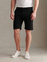 Mens Classic Chinos Shorts Black Bright White DHM