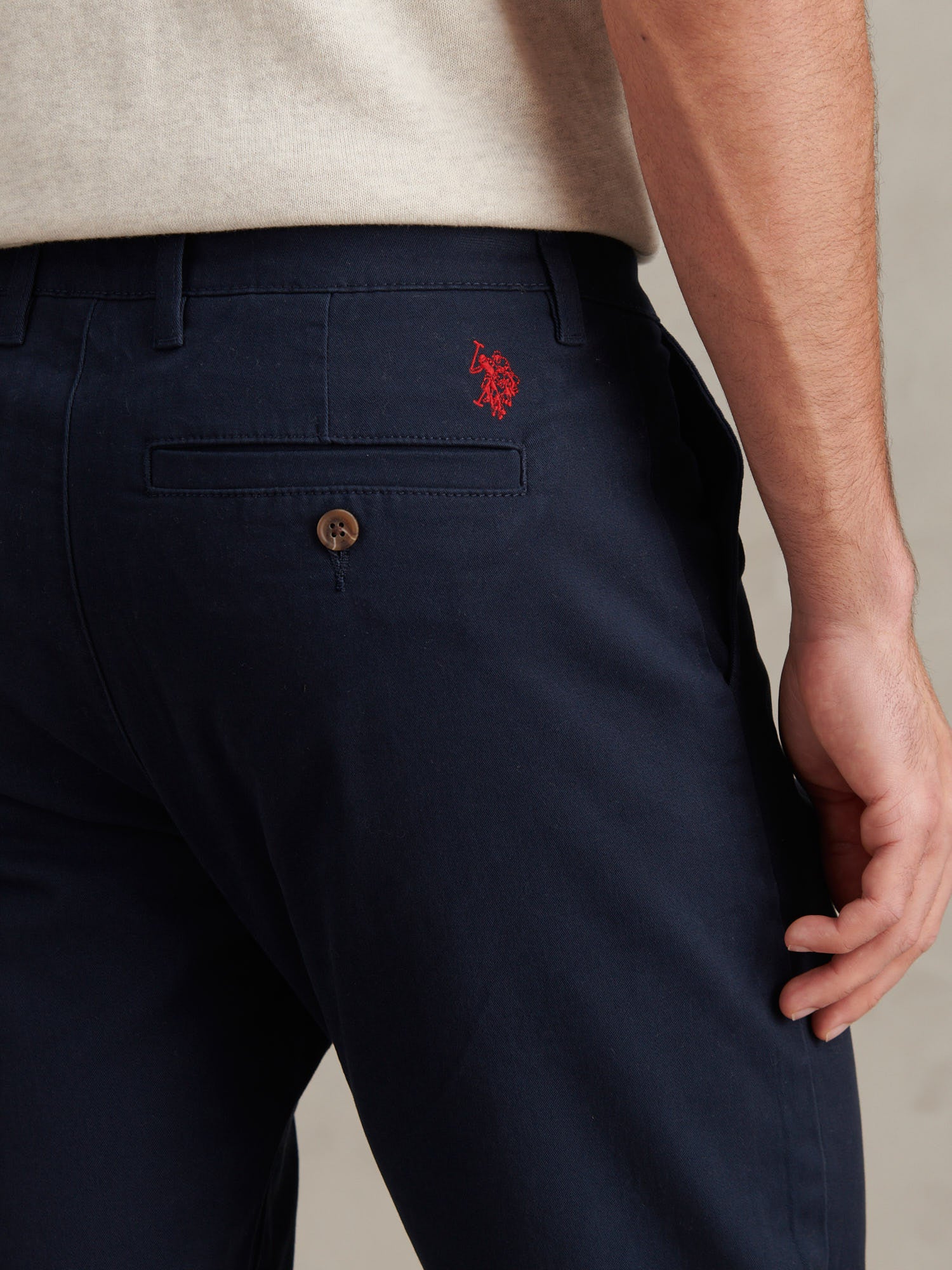 Mens Classic Chinos Dark Sapphire Navy / Haute Red DHM