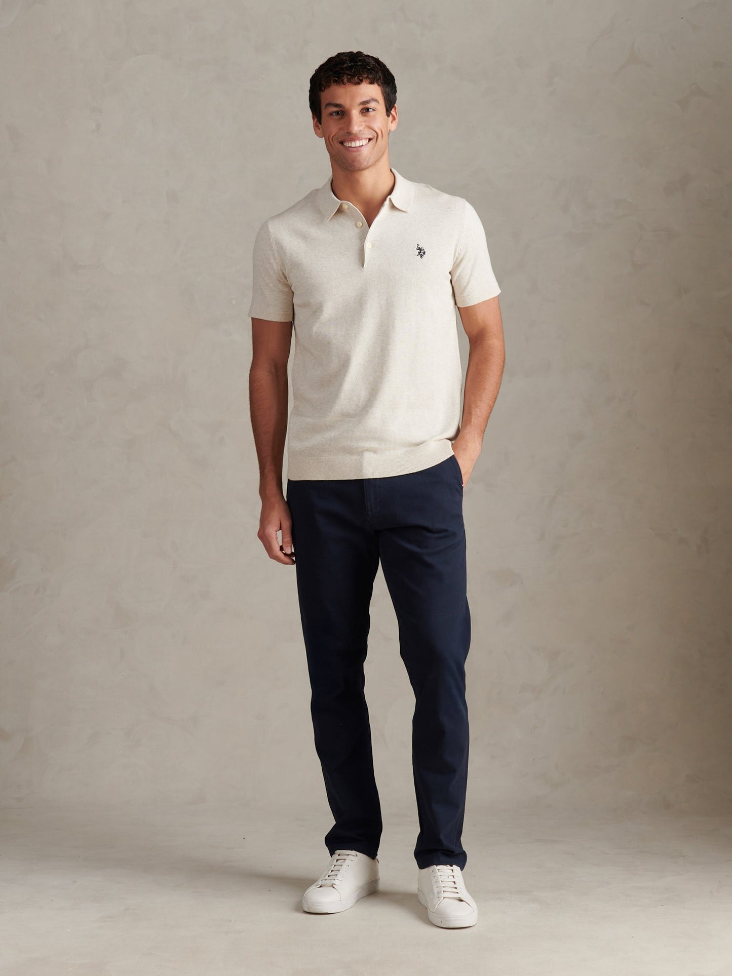Mens Classic Chinos Dark Sapphire Navy / Haute Red DHM