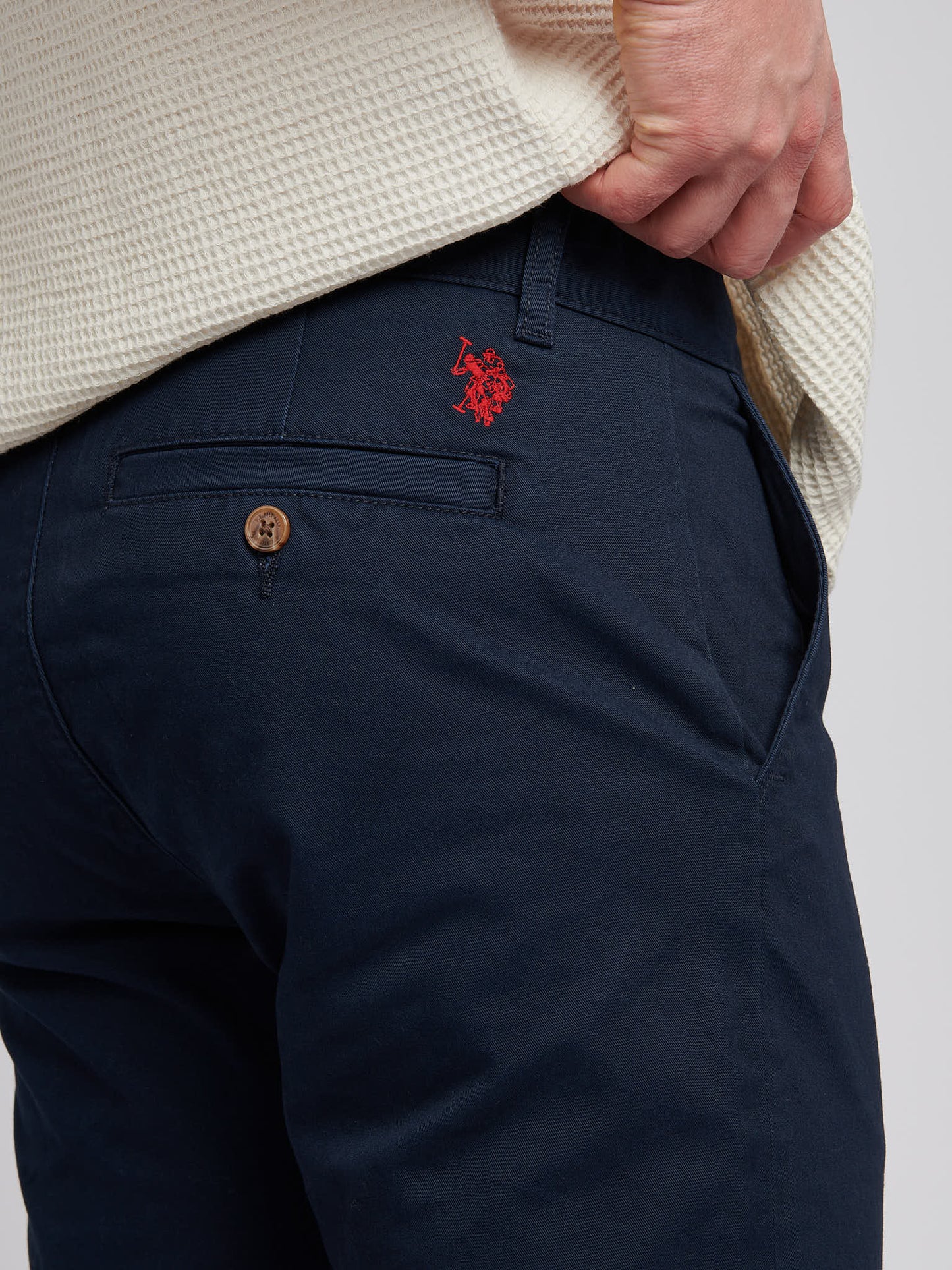 Mens Classic Chinos Dark Sapphire Navy / Haute Red DHM