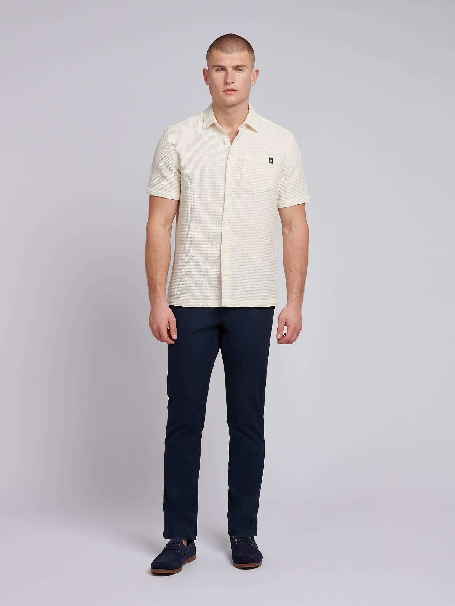 Mens Classic Chinos Dark Sapphire Navy / Haute Red DHM