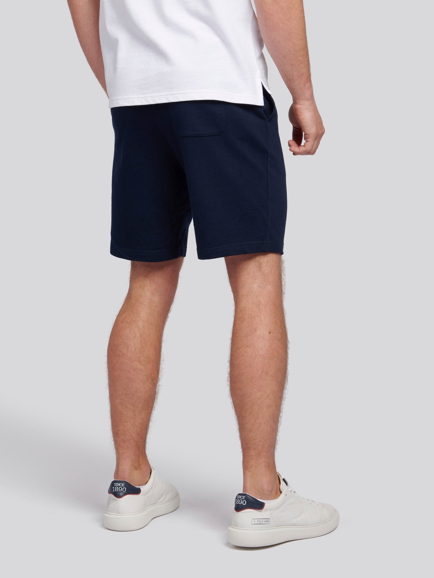 Mens Double Horsemen Sweat Shorts Dark Sapphire Navy / Haute Red DHM