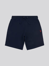 Mens Double Horsemen Sweat Shorts Dark Sapphire Navy / Haute Red DHM