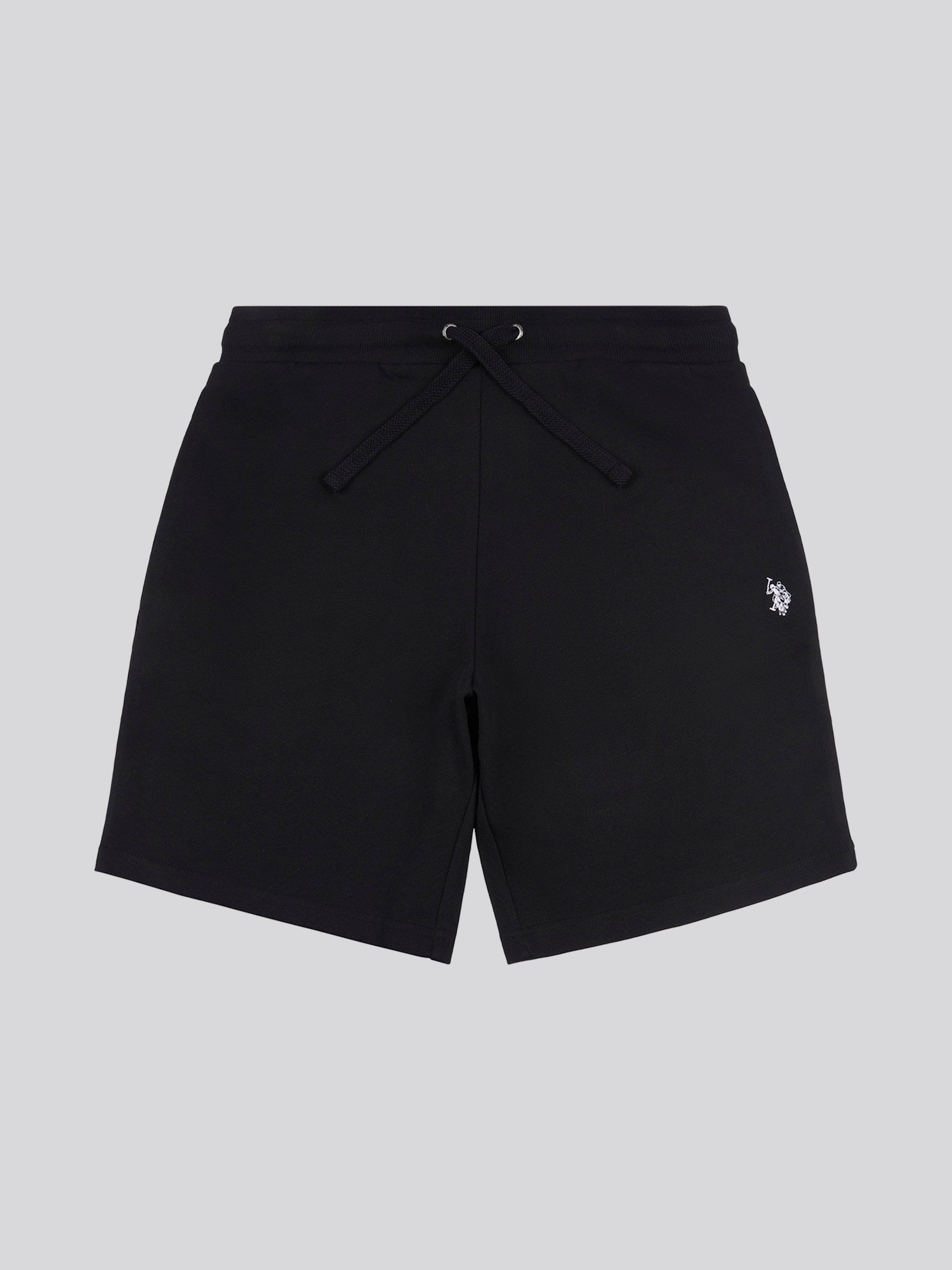 Mens Double Horsemen Sweat Shorts Black Bright White DHM