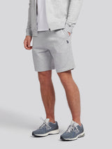 Mens Double Horsemen Sweat Shorts Mid Grey Marl
