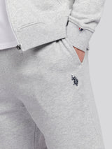 Mens Double Horsemen Sweat Shorts Mid Grey Marl