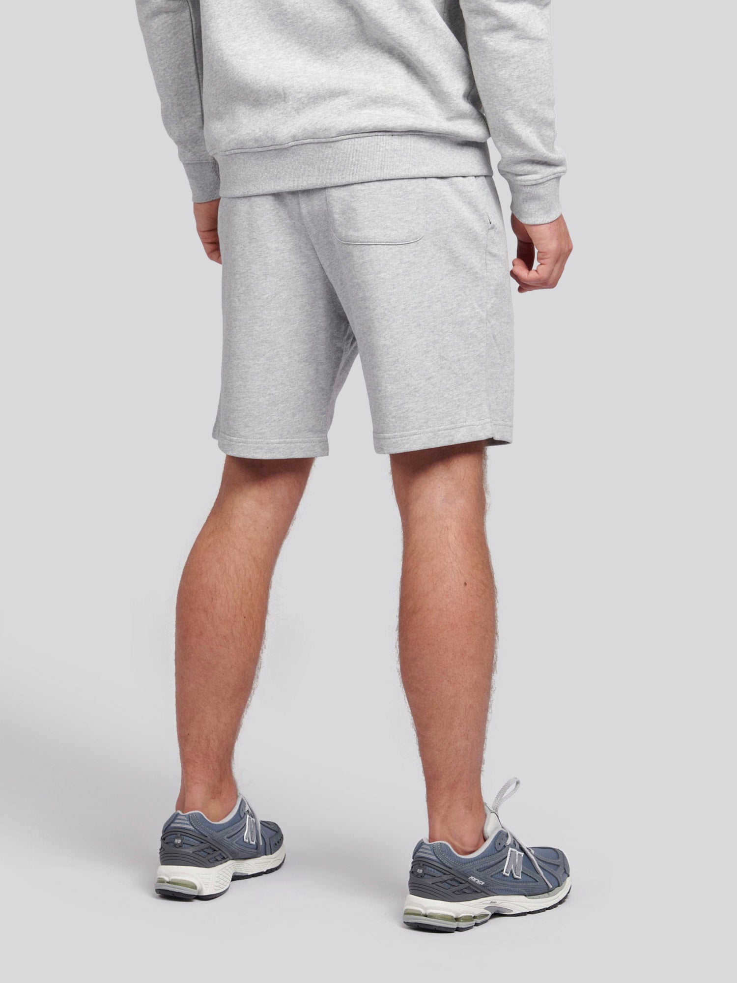 Mens Double Horsemen Sweat Shorts Mid Grey Marl