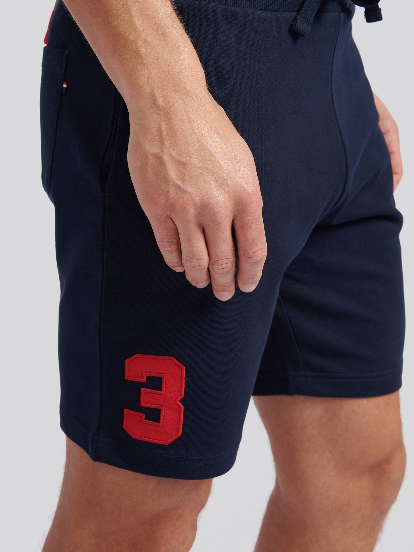 Mens Player 3 Sweat Shorts Dark Sapphire Navy / Haute Red DHM