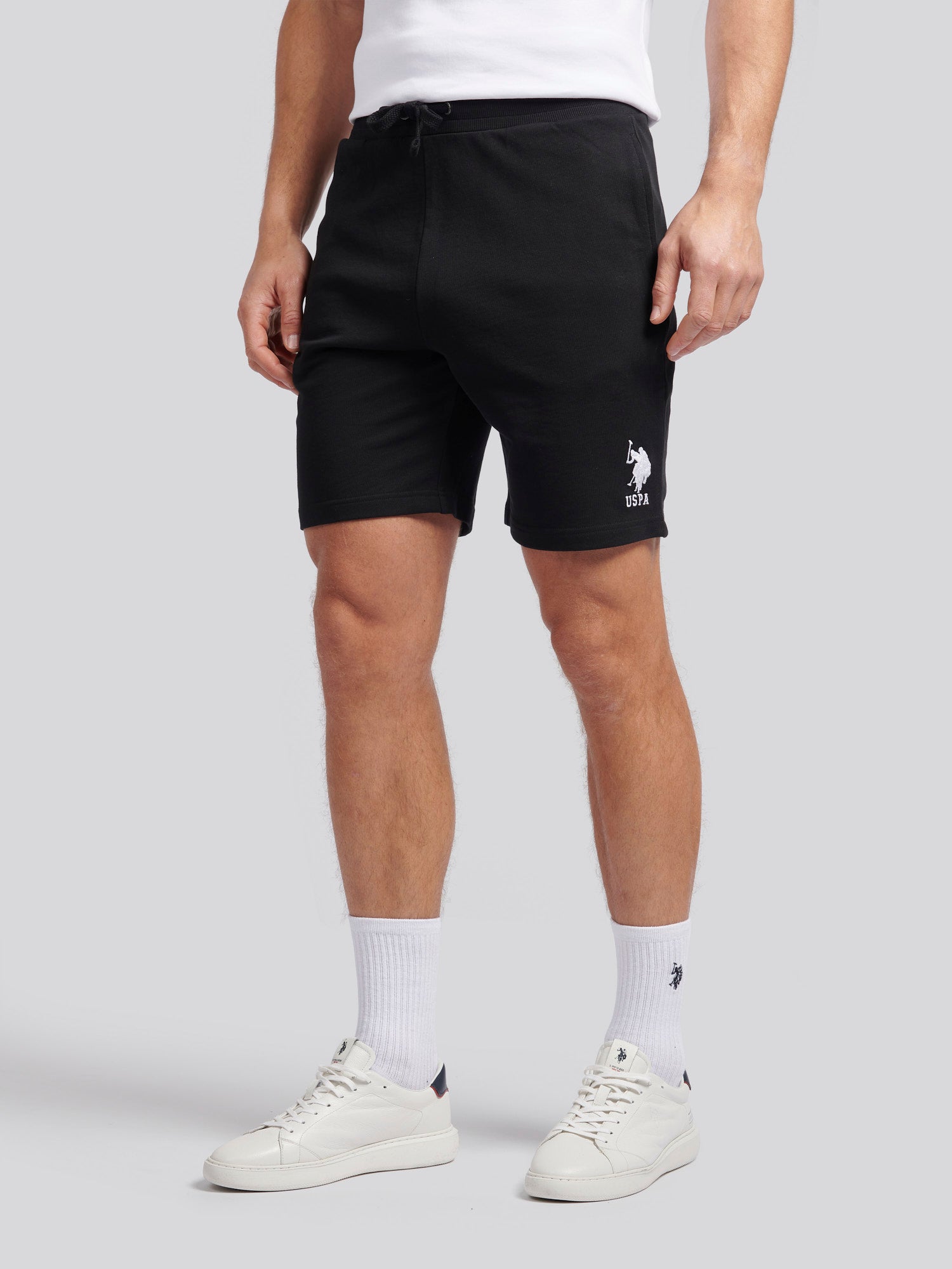 Mens Player 3 Sweat Shorts Black Bright White DHM