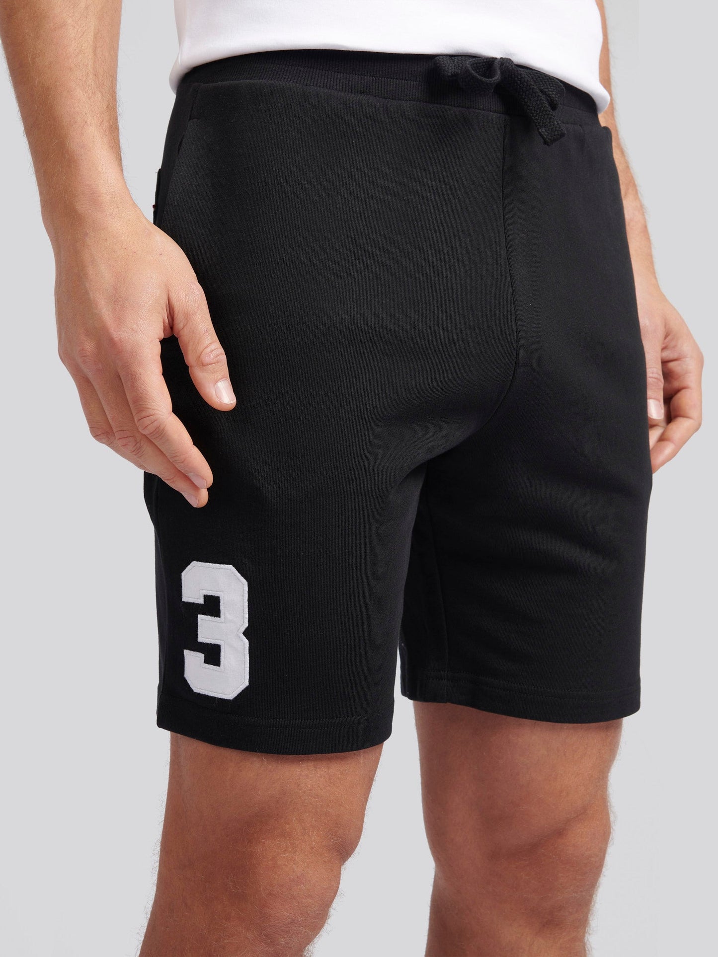 Mens Player 3 Sweat Shorts Black Bright White DHM