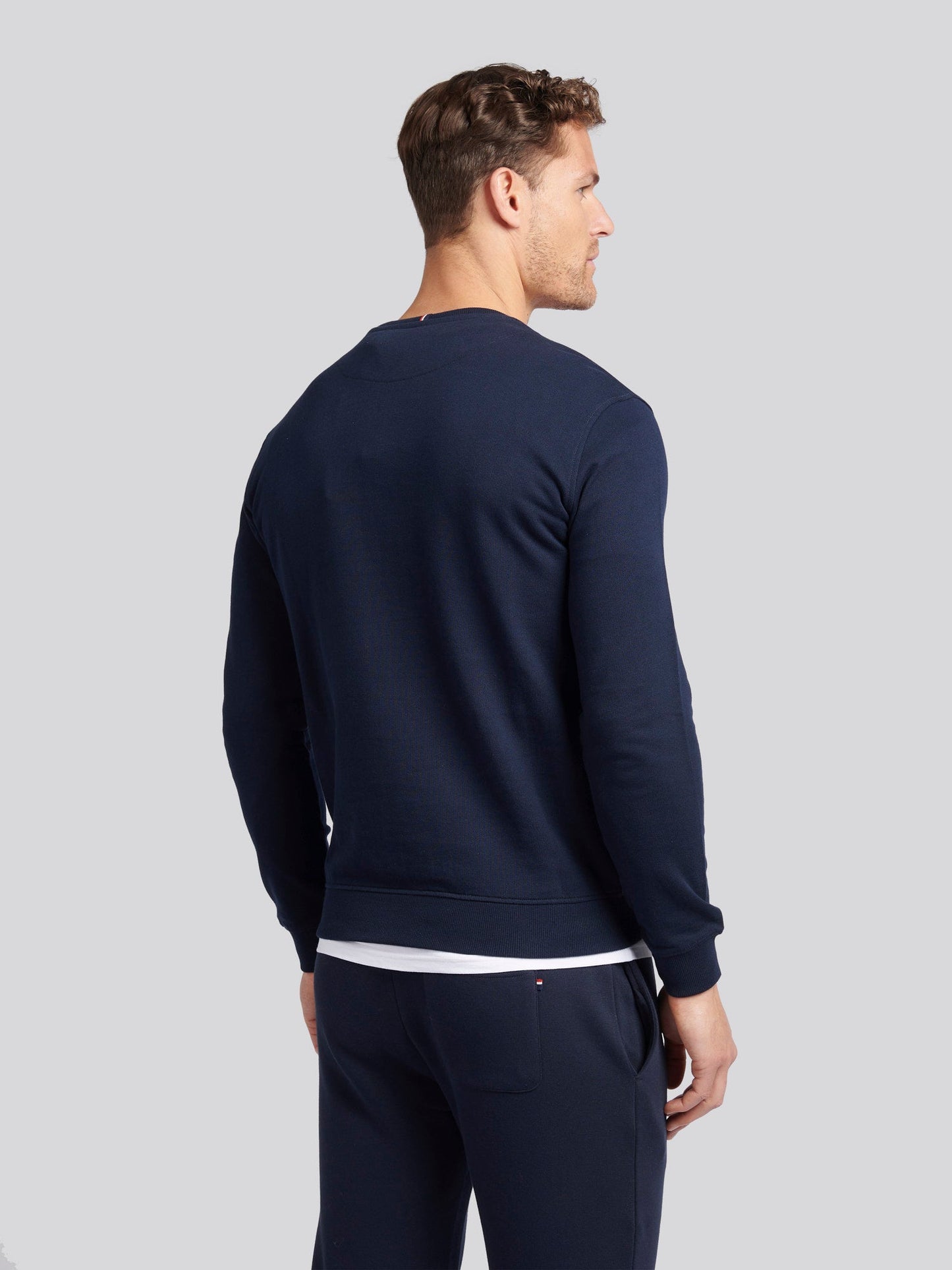 Mens Double Horsemen Sweatshirt Dark Sapphire Navy / Haute Red DHM