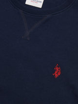 Mens Double Horsemen Sweatshirt Dark Sapphire Navy / Haute Red DHM