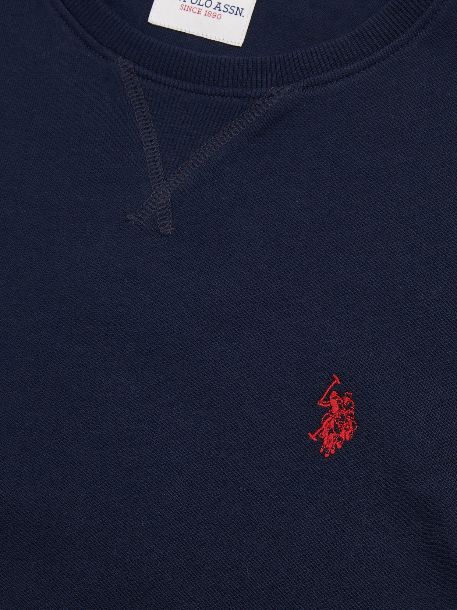 Mens Double Horsemen Sweatshirt Dark Sapphire Navy / Haute Red DHM