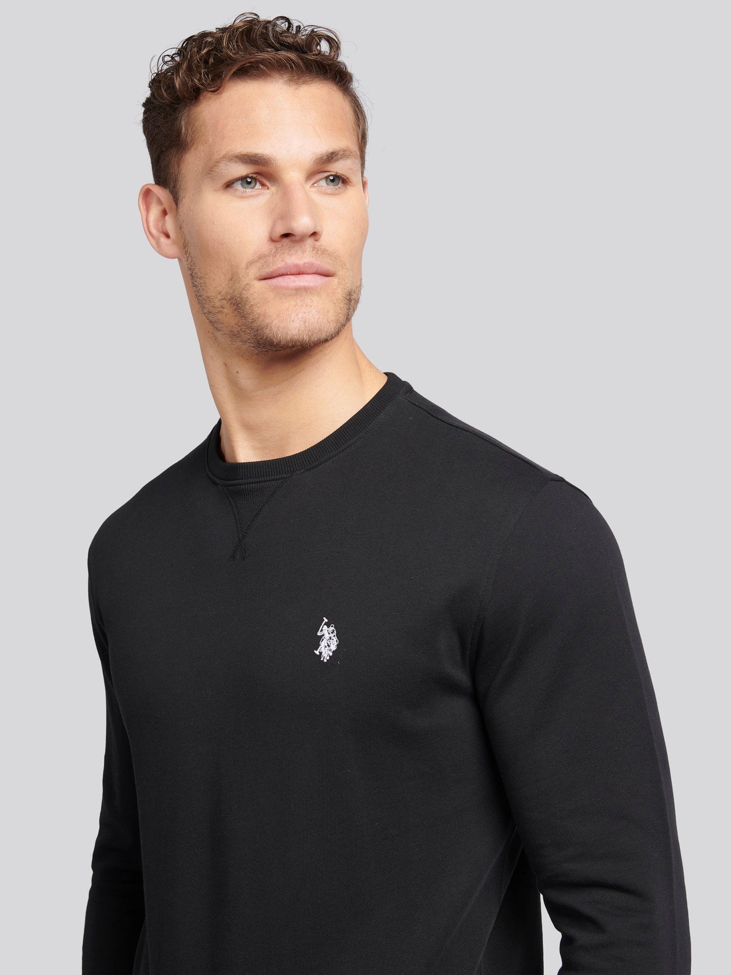 Mens Double Horsemen Sweatshirt Black Bright White DHM