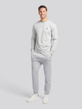 Mens Double Horsemen Sweatshirt Mid Grey Marl