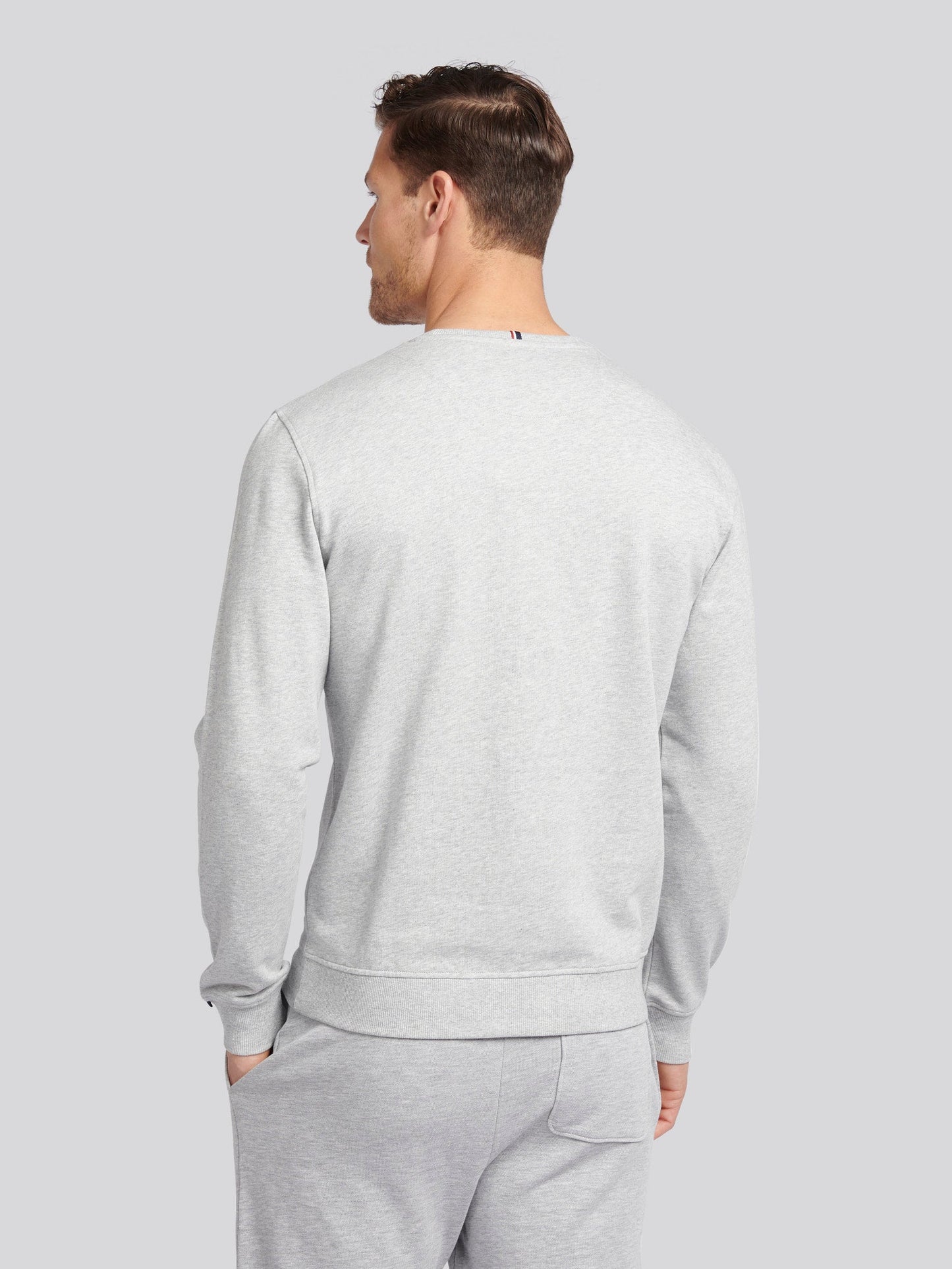 Mens Double Horsemen Sweatshirt Mid Grey Marl