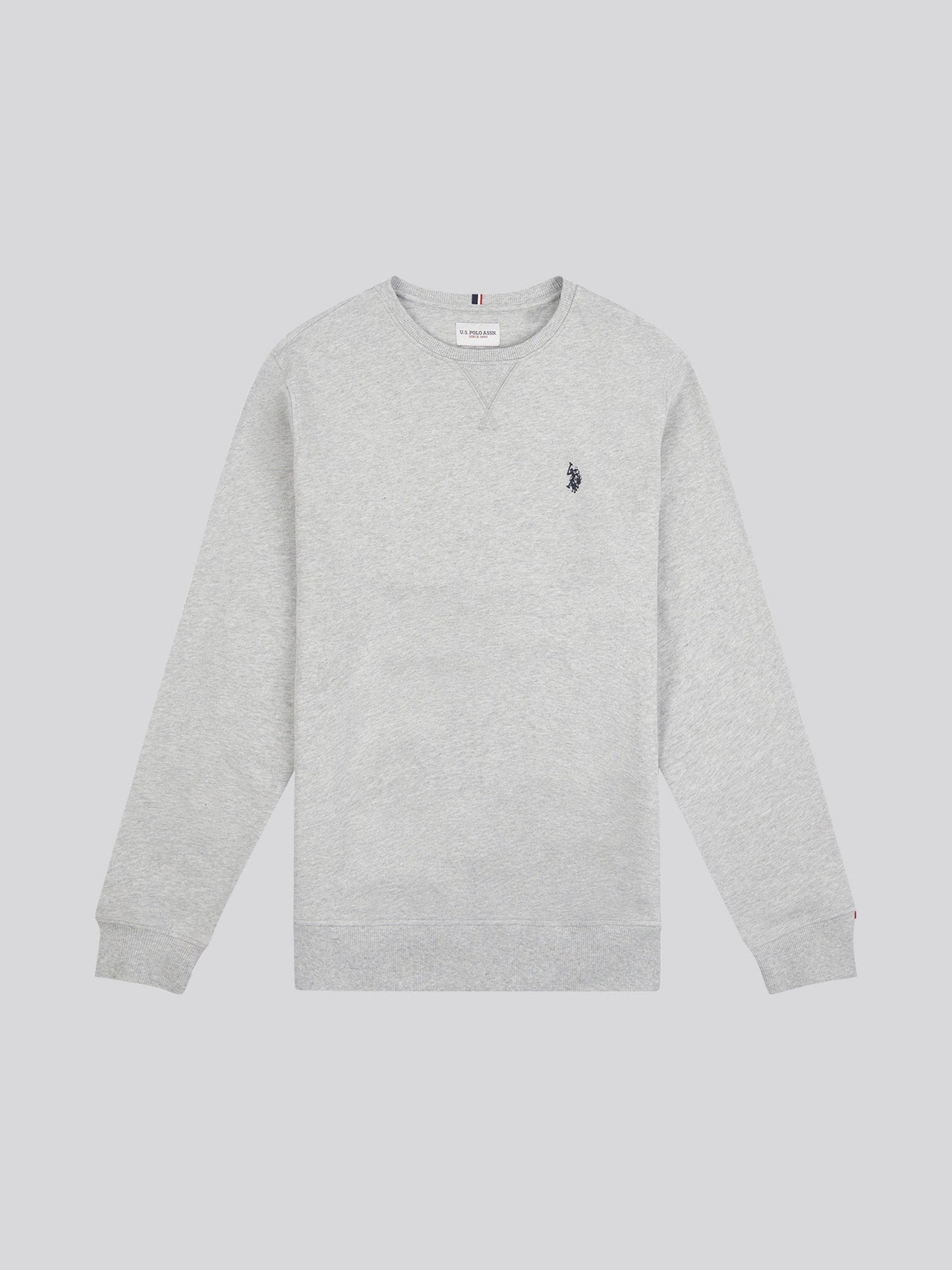Mens Double Horsemen Sweatshirt Mid Grey Marl
