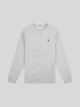 Mens Double Horsemen Sweatshirt Mid Grey Marl