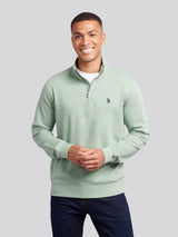 Mens 1/4 Zip Sweatshirt Iceberg Green