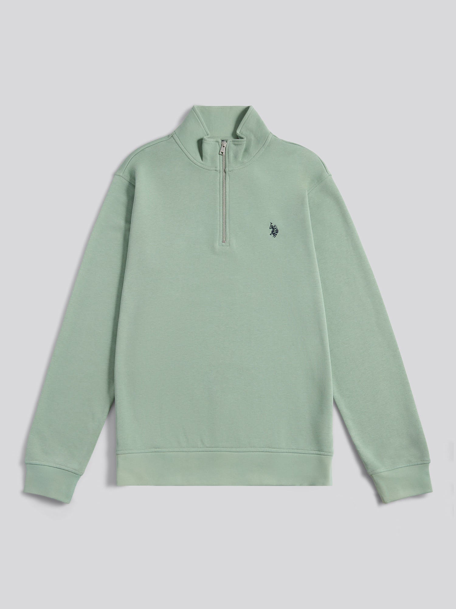 Mens 1/4 Zip Sweatshirt Iceberg Green