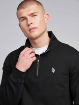 Mens 1/4 Zip Sweatshirt Black Bright White DHM