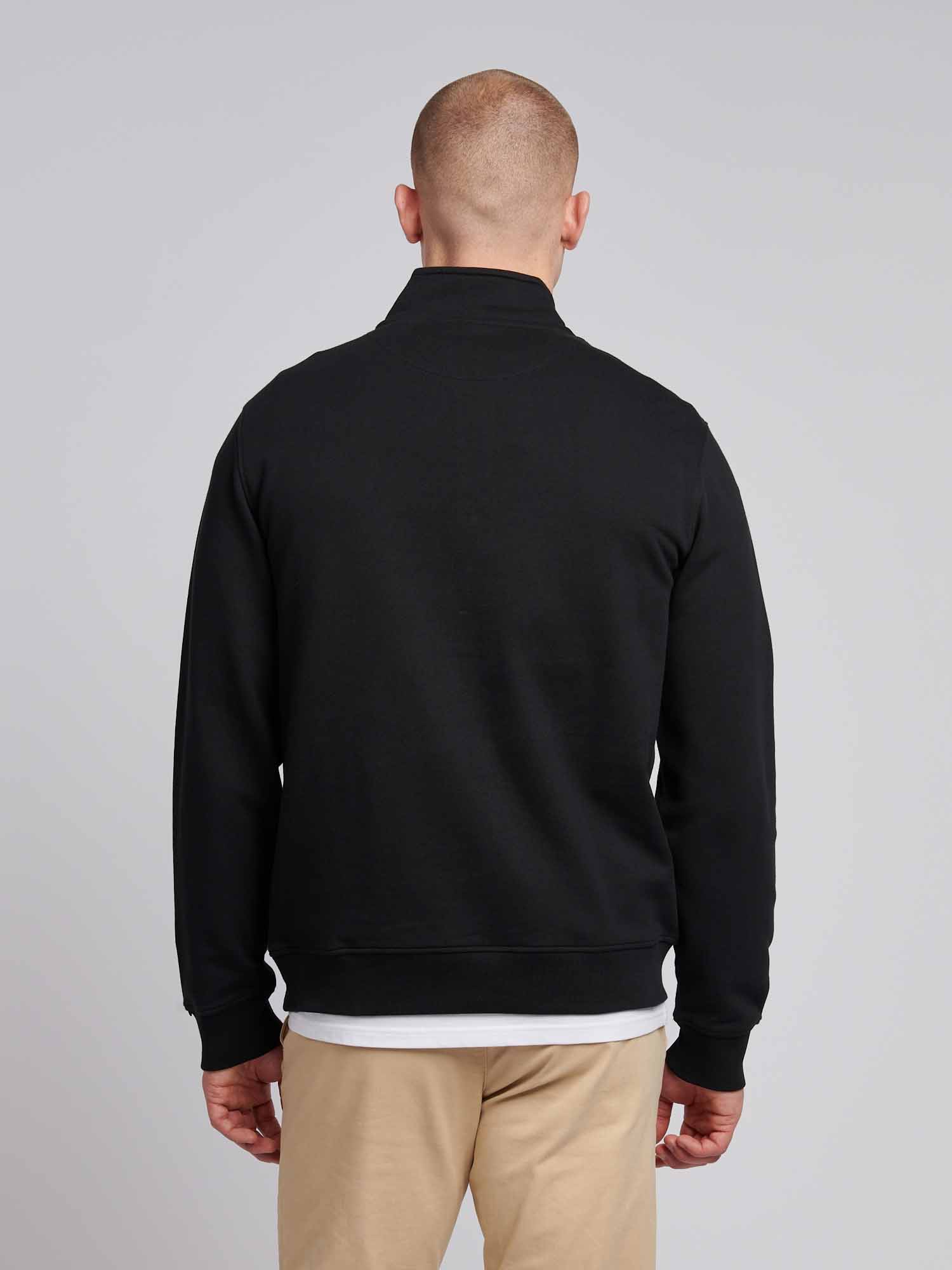 Mens 1/4 Zip Sweatshirt Black Bright White DHM