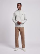 Mens 1/4 Zip Sweatshirt Mid Grey Marl