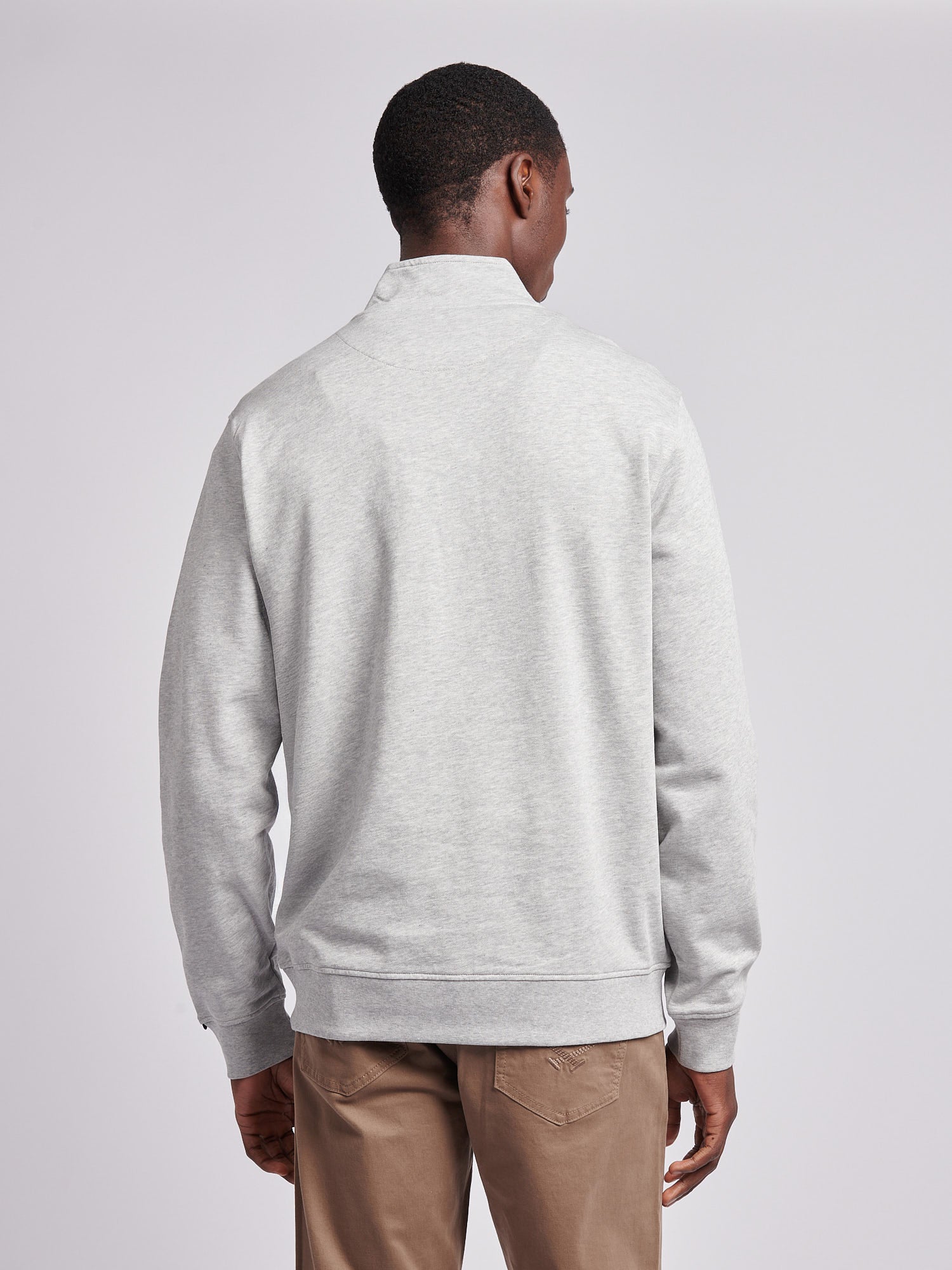 Mens 1/4 Zip Sweatshirt Mid Grey Marl