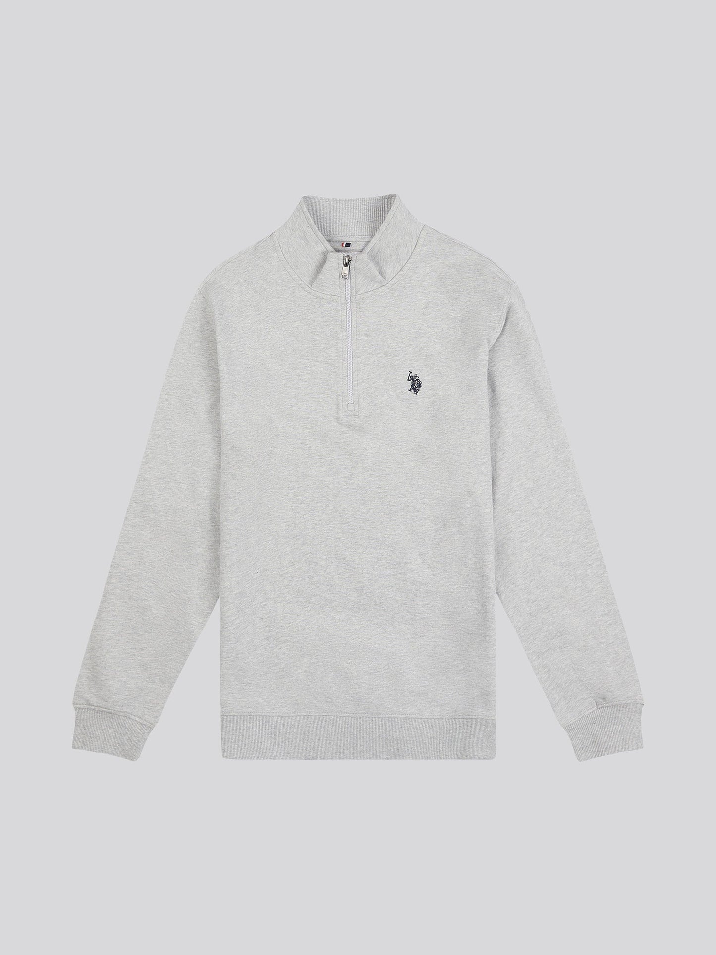 Mens 1/4 Zip Sweatshirt Mid Grey Marl