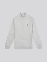 Mens 1/4 Zip Sweatshirt Mid Grey Marl