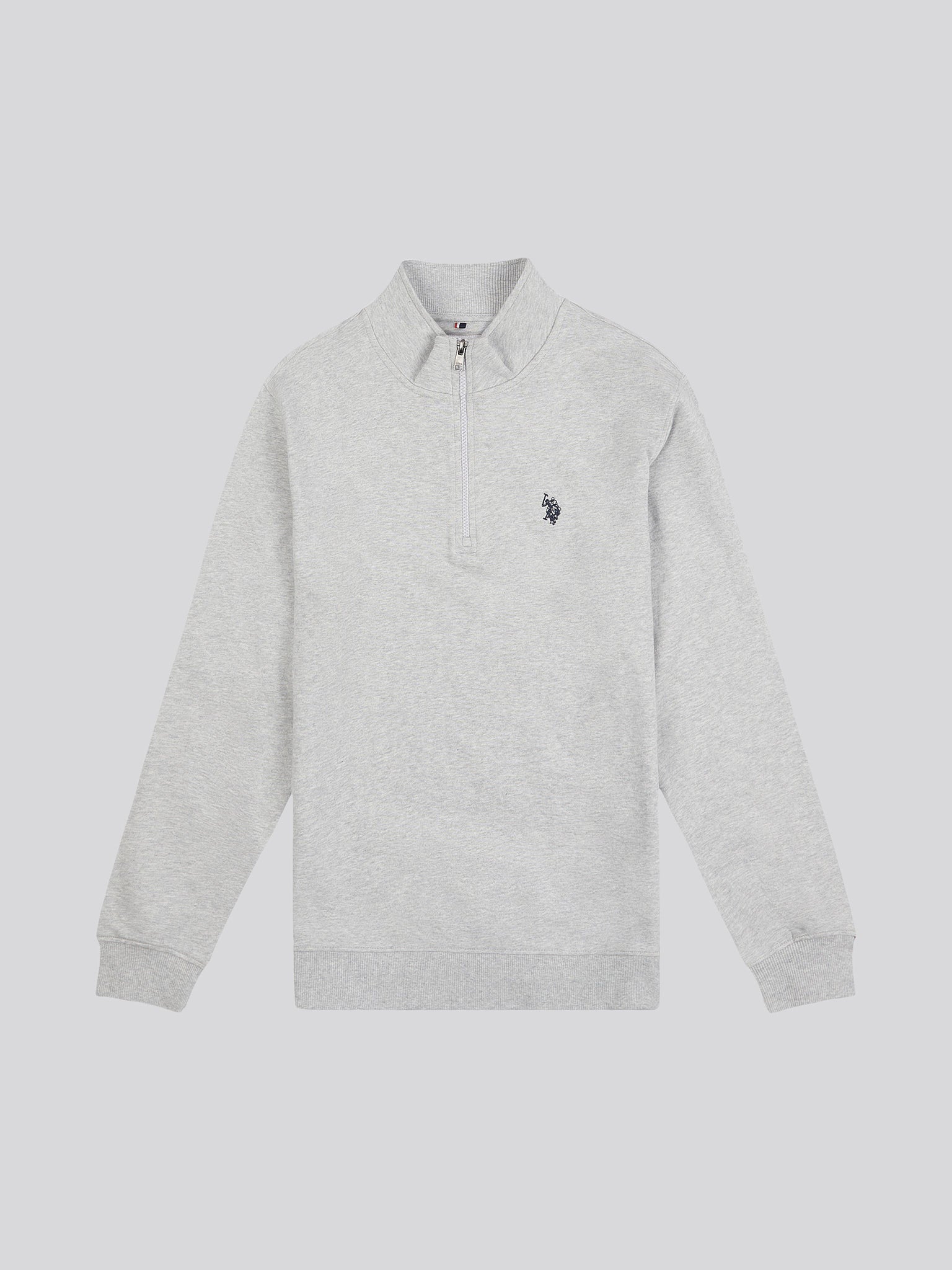 Mens 1/4 Zip Sweatshirt Mid Grey Marl