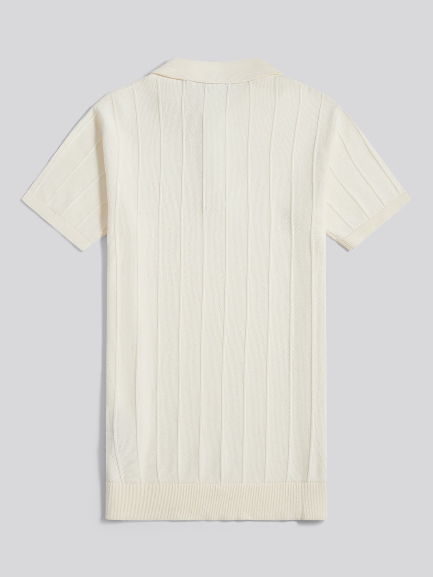 Mens Zip Knit  Polo Shirt Whisper White